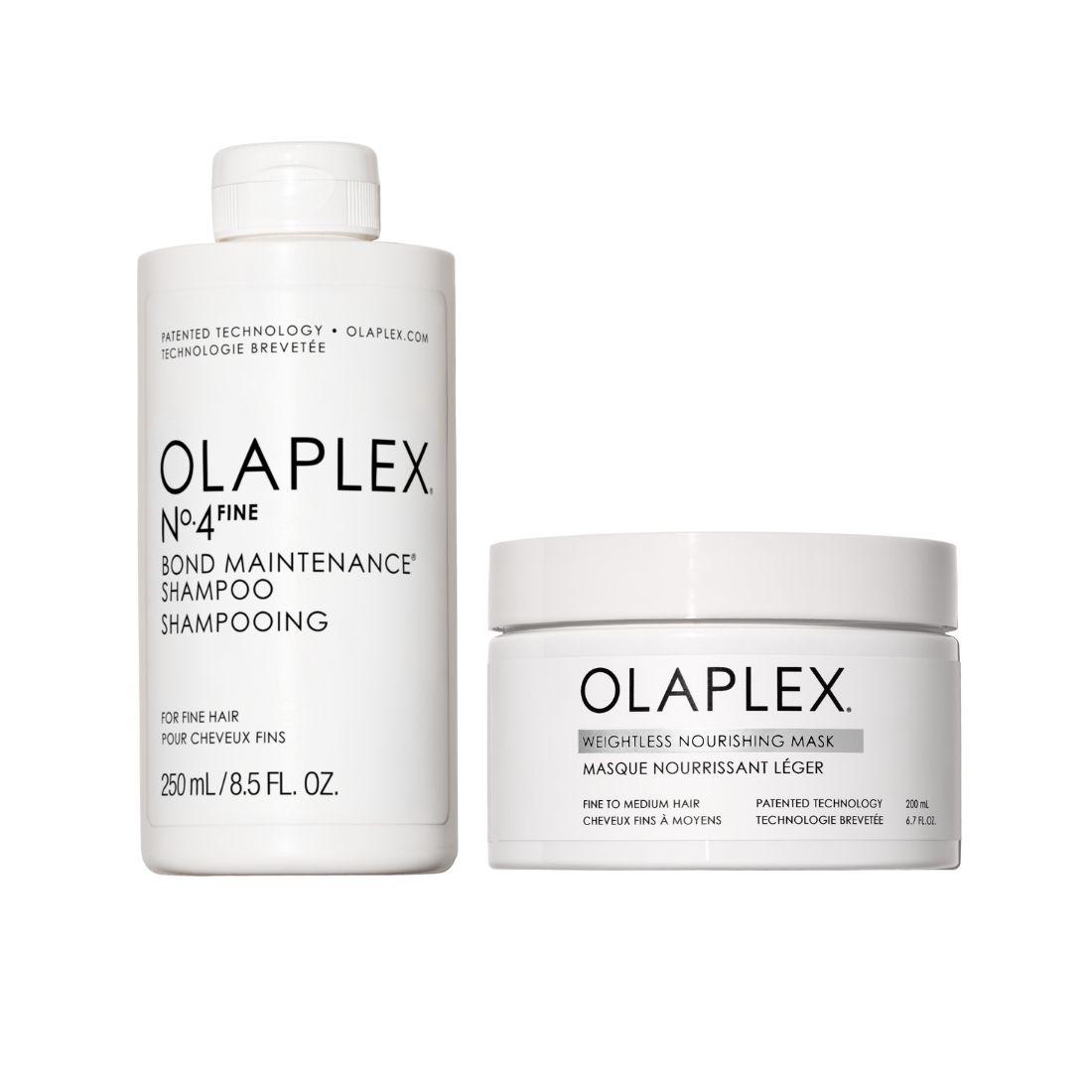 OLAPLEX Rutina za tanku kosu - duo set No. 4FINE i Weightless Nourishing Mask