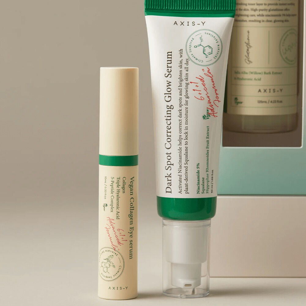 Glow Your Ownway Set (Dark Spot Correcting Glow Toner + Vegan Collagen Eye Serum + Dark Spot Correcting Glow Serum + You Glow Compact Mirror)