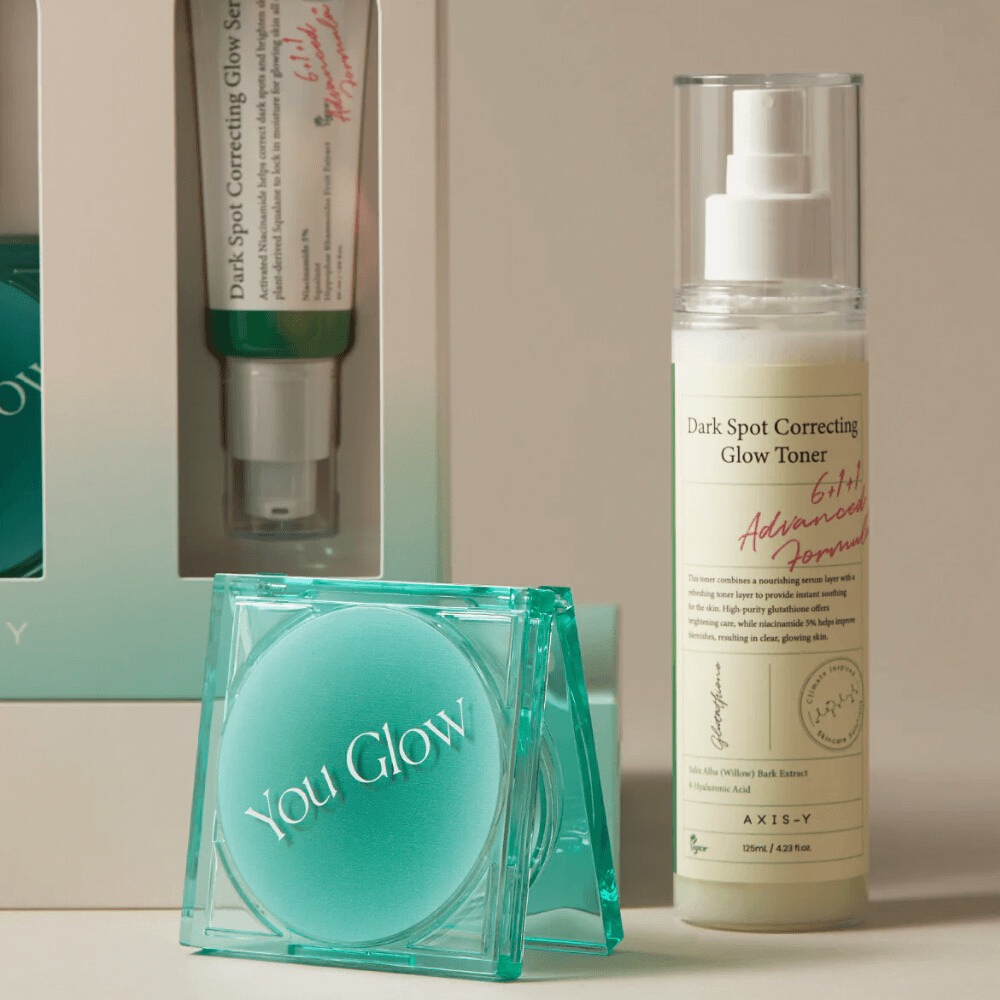 Glow Your Ownway Set (Dark Spot Correcting Glow Toner + Vegan Collagen Eye Serum + Dark Spot Correcting Glow Serum + You Glow Compact Mirror)